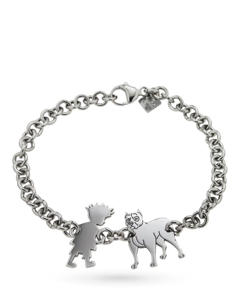 925 sterling silver bracelet with boy and dog - MY JEWELS