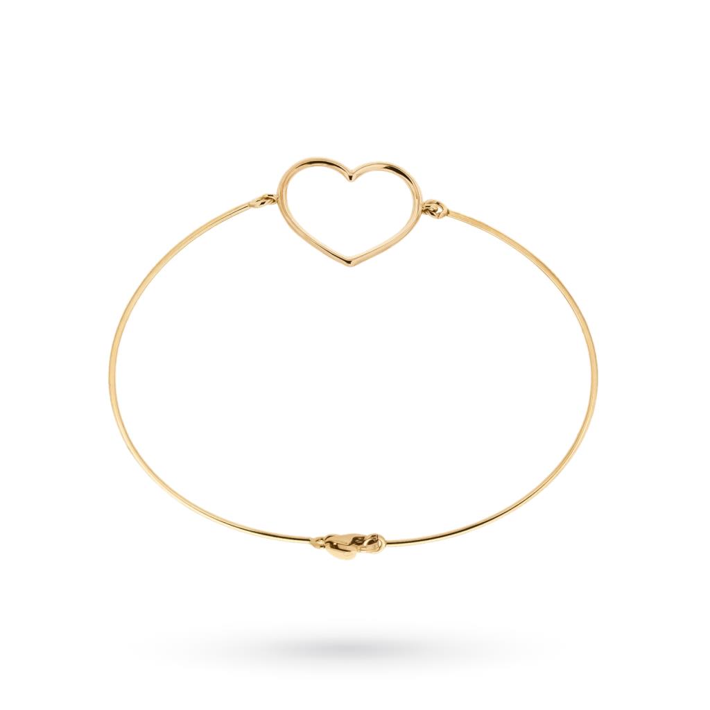 Yellow gold wire bracelet heart silhouette - UNBRANDED