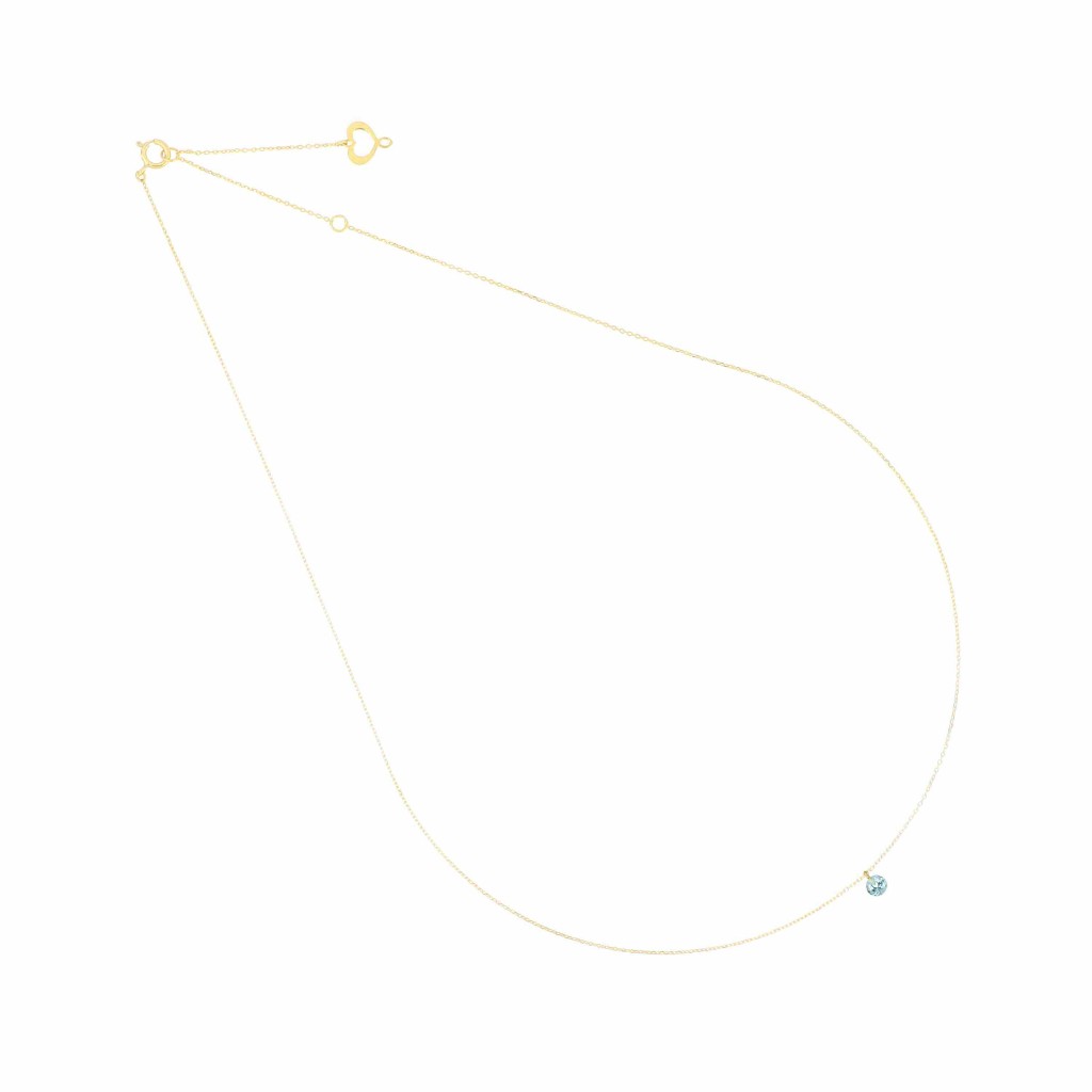 Collana con topazio azzurro e catenina in oro giallo di Maman et Sophie
