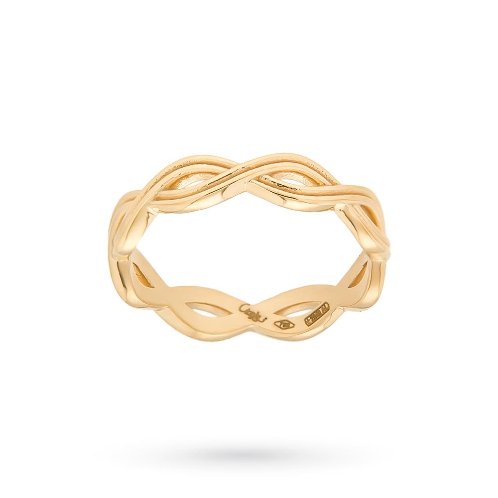Handcrafted 18kt yellow gold braided wedding ring - CICALA