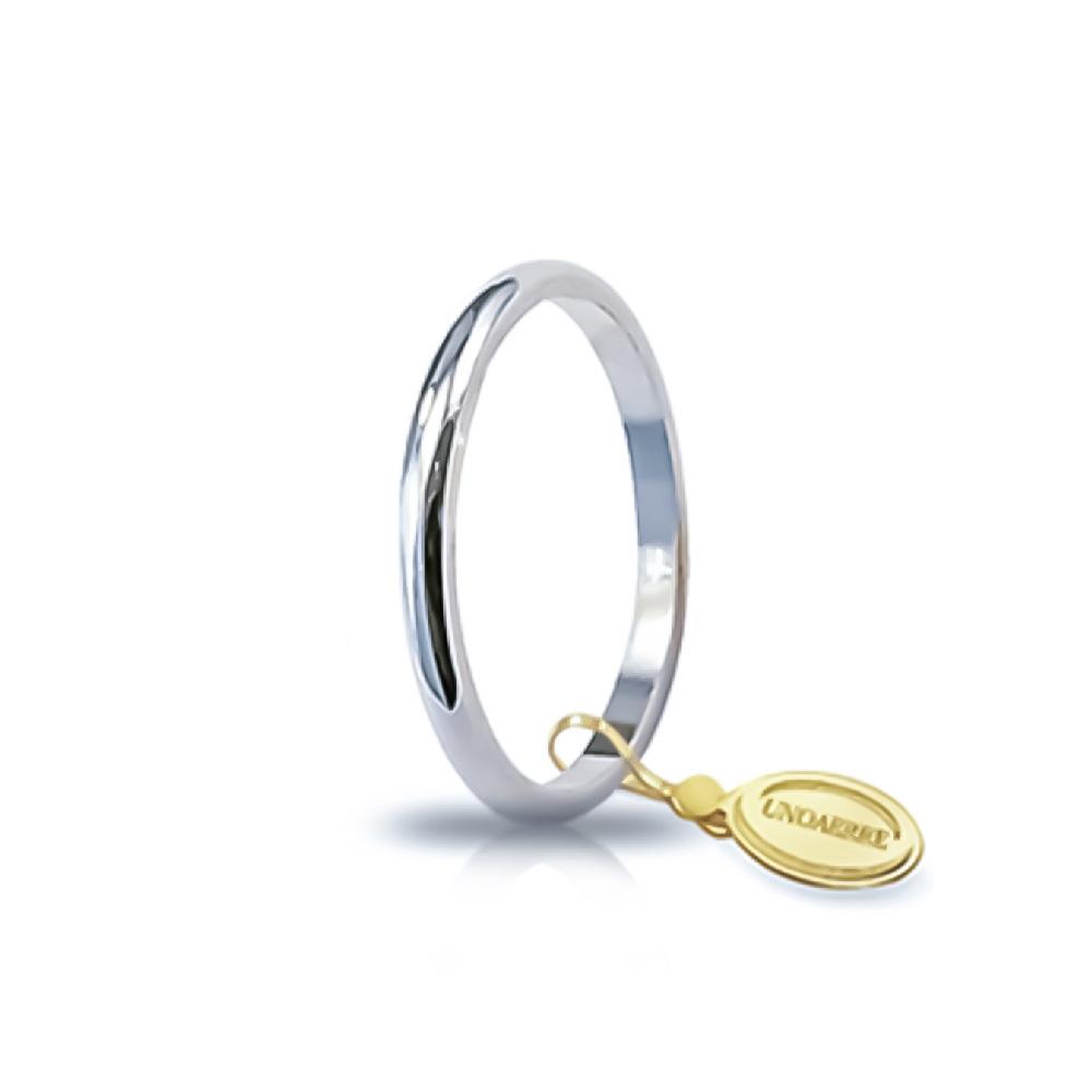 Fede Francesina oro bianco 1,50 grammi - Mm 1,80 Misura 24 - UNOAERRE