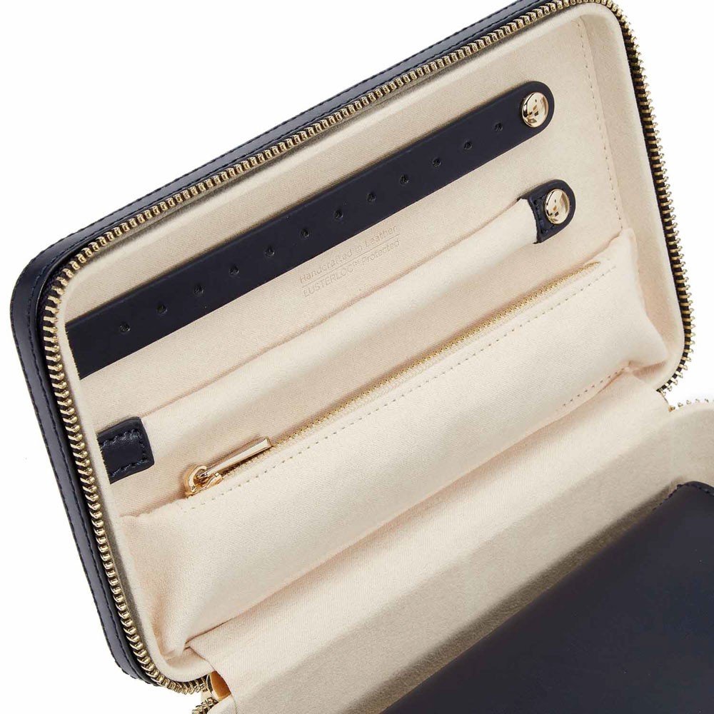  Wolf Medium Zip Jewellery Case - Navy - WOLF