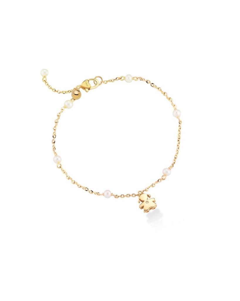  Bracciale leBebe LBB833 bimba oro giallo perle diamante - LE BEBE