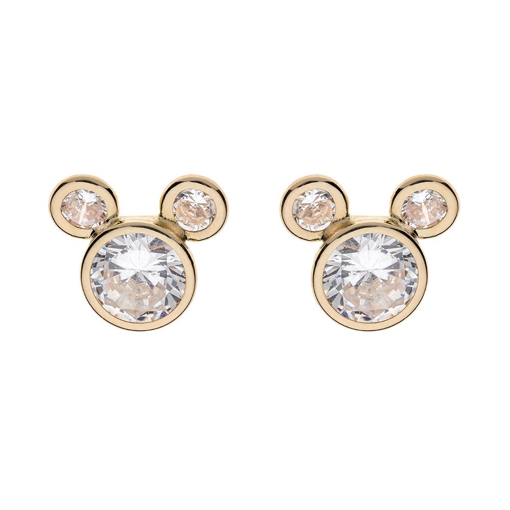 Disney Mickey Mouse 9kt gold crystal earrings for girls - DISNEY