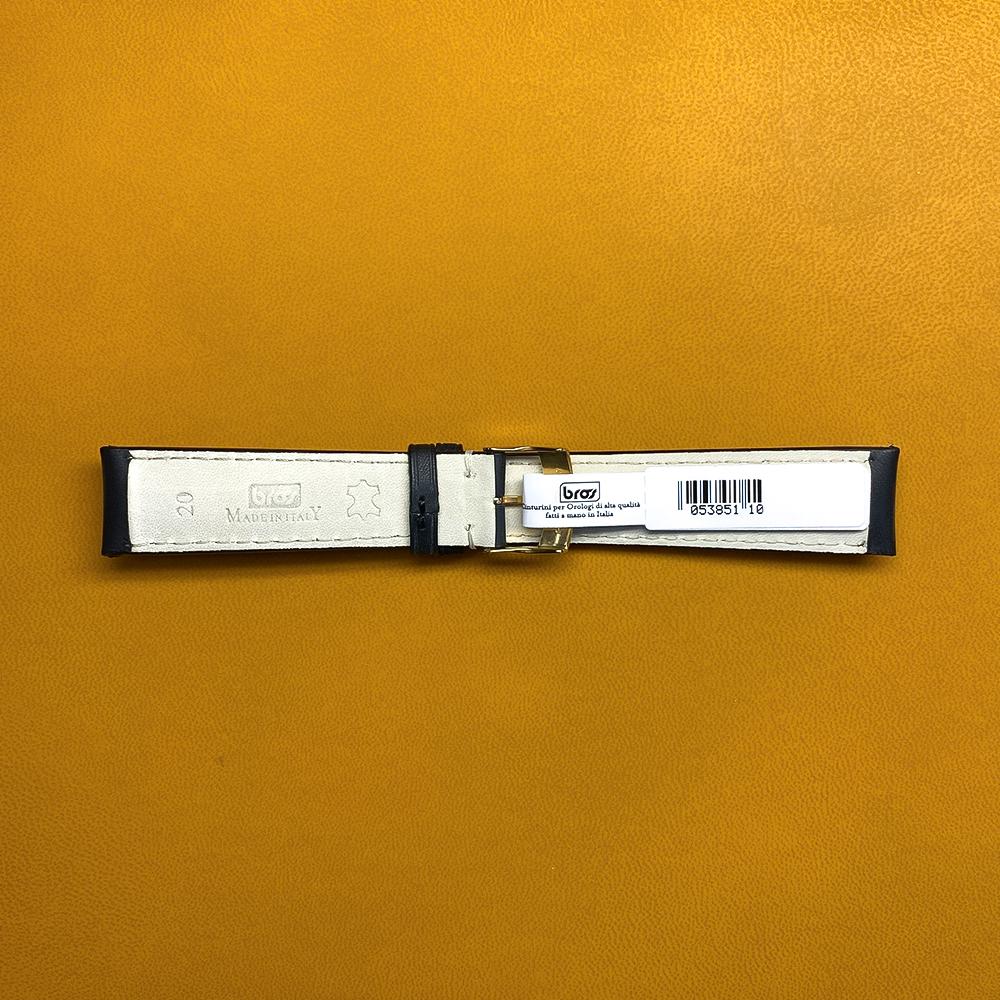 Matte black French leather strap 20-18mm - BROS