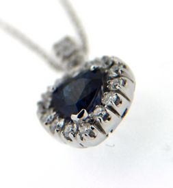  Girocollo oro bianco zaffiro cuore 1,64ct diamanti 0,52ct Mirco Visconti - MIRCO VISCONTI