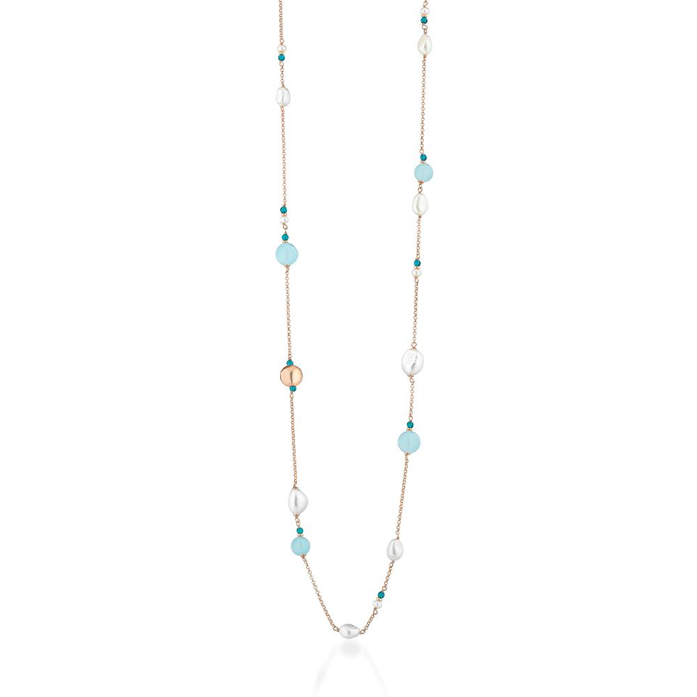 Rose blue jade fw spinel silver necklace Le Lune Glamor LGNK521.1 - GLAMOUR