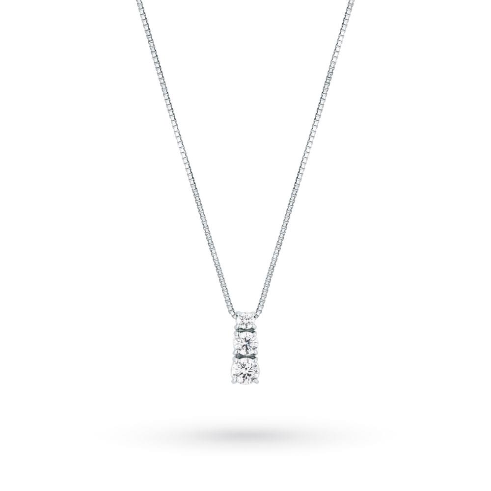  White gold necklace diamonds trilogy 0,42ct by Mirco Visconti - MIRCO VISCONTI