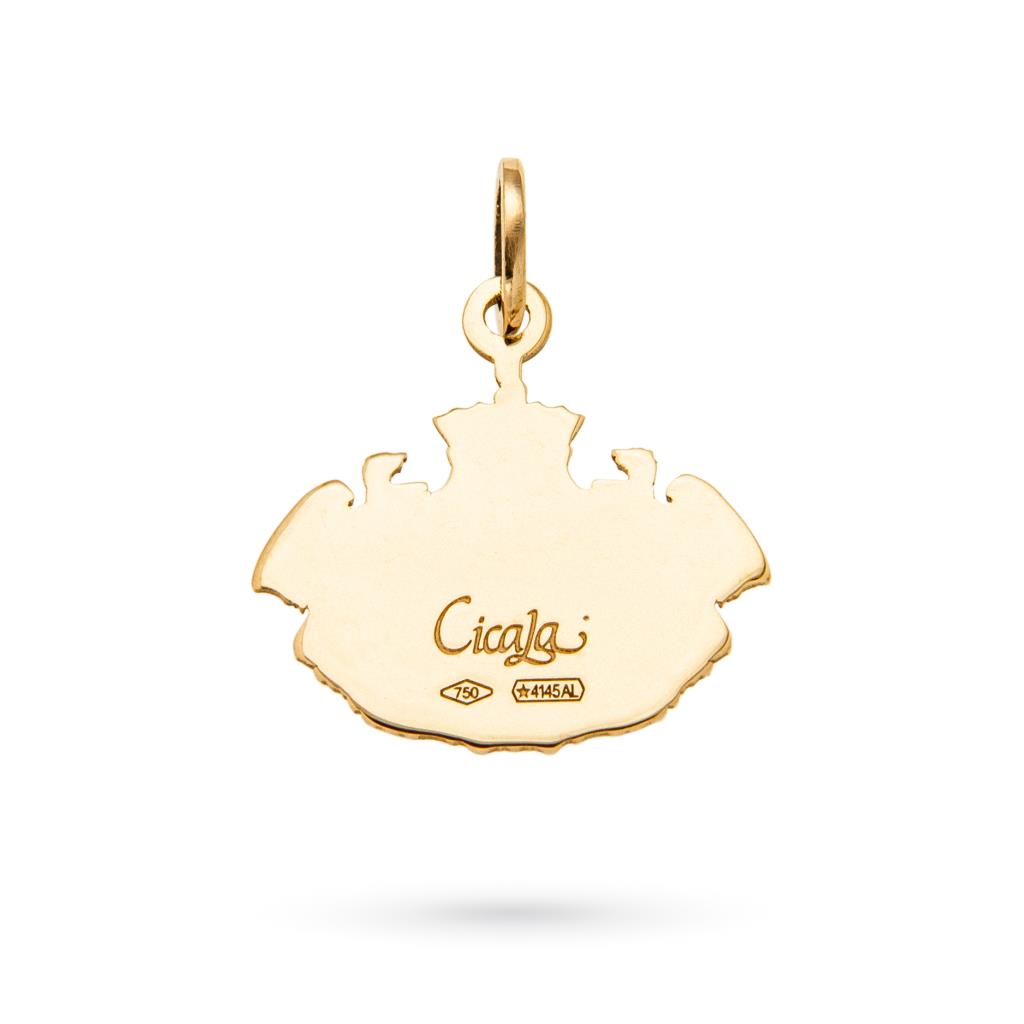  Ciondolo stemma di Genova in oro giallo 18kt - CICALA