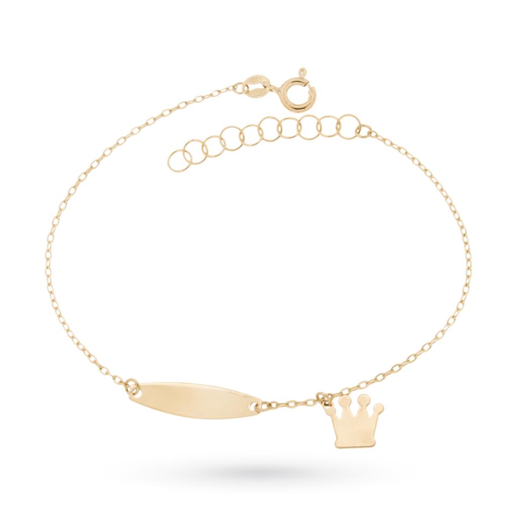 18kt yellow gold bracelet with plate crown pendant - LUSSO ITALIANO
