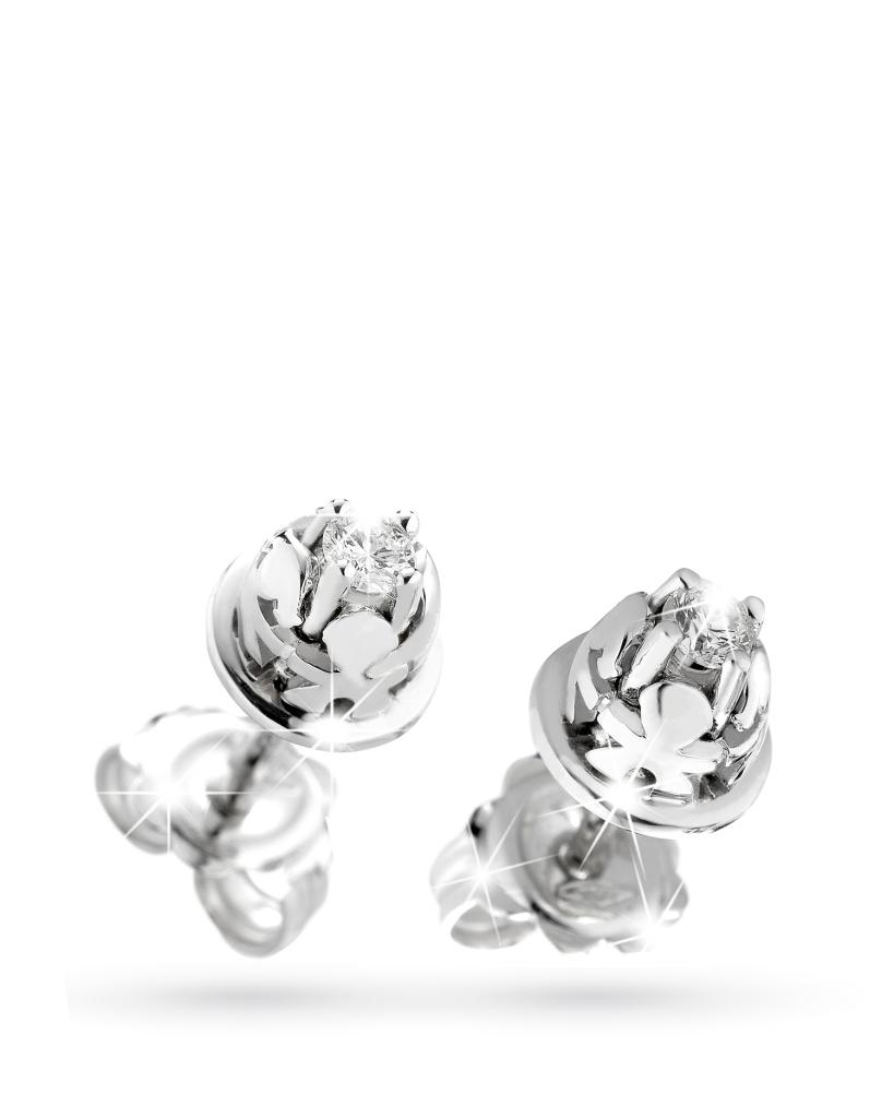 Orecchini leBebe LBB239 oro bianco bimbo e bimba e diamanti - LE BEBE