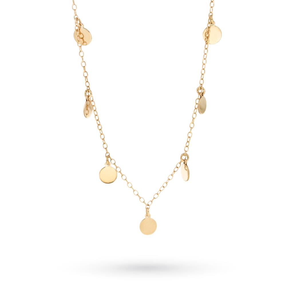 Collana con ciondoli medagliette in oro giallo 18kt - LUSSO ITALIANO