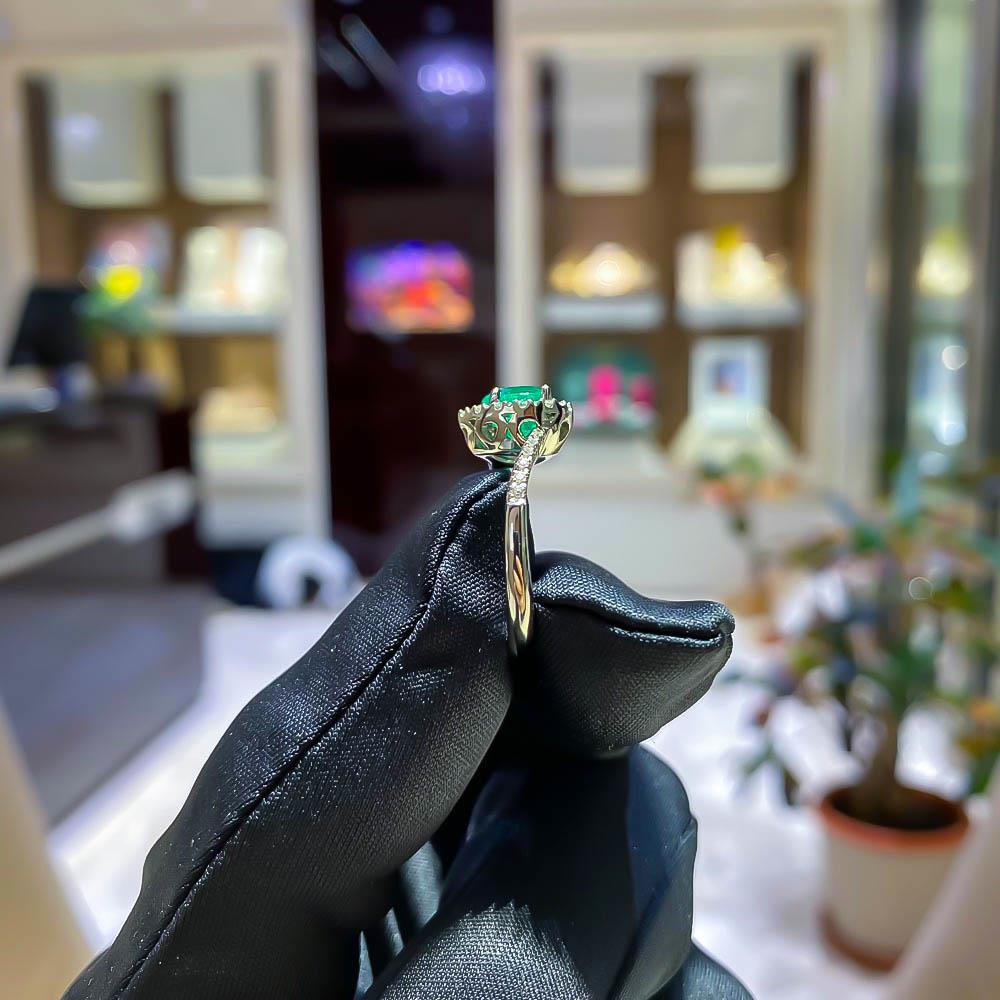  Anello smeraldo cuore 1,25ct contorno diamanti 0,24ct Mirco Visconti - MIRCO VISCONTI