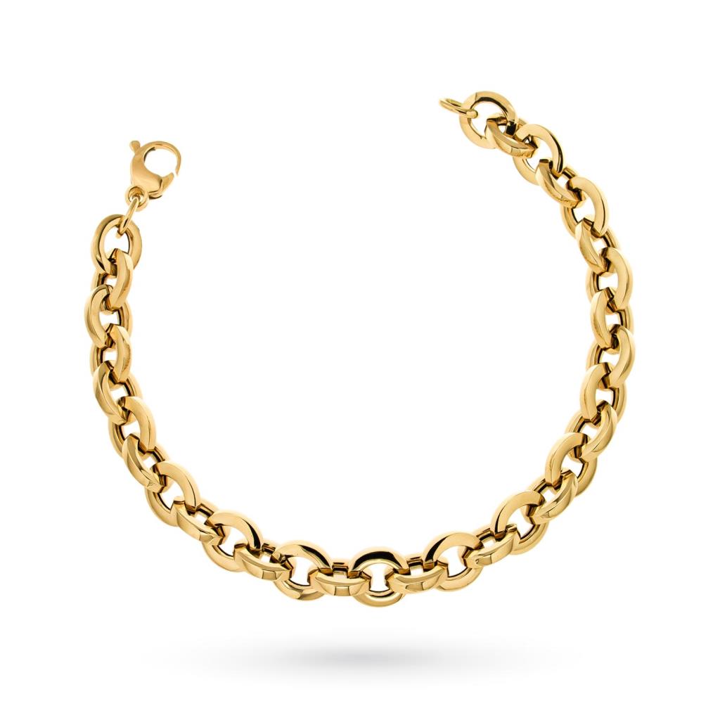 Square oval rolò bracelet in 18kt yellow gold - UNBRANDED