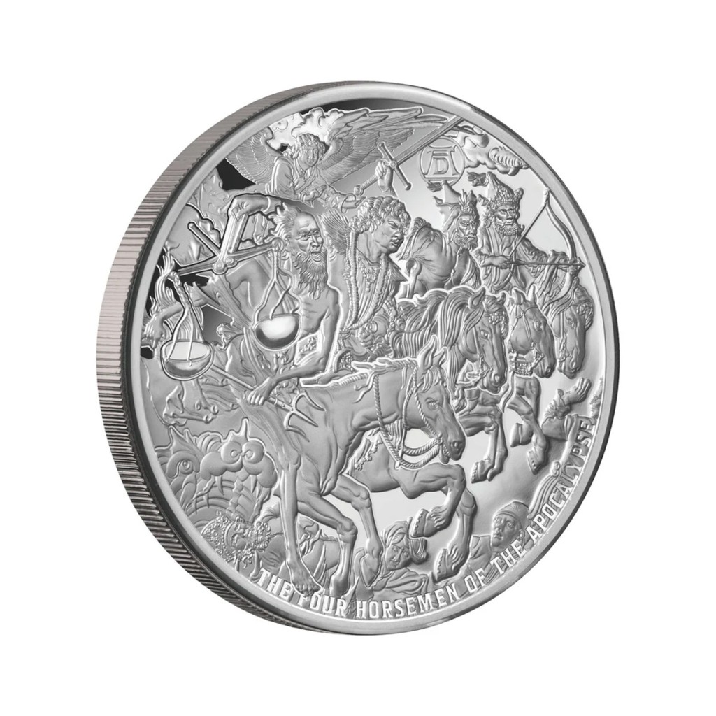  Four Horsemen of the Apocalypse 5 Oz Silver Coin 10$ Niue 2026 - DOWNIES COLLECTABLES