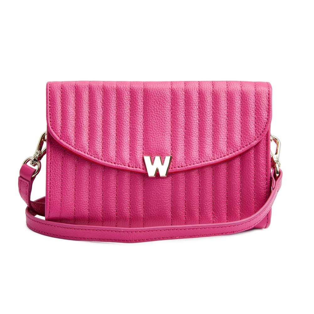  Wolf Crossbody Bag with Wristlet & Lanyard - Pink - WOLF
