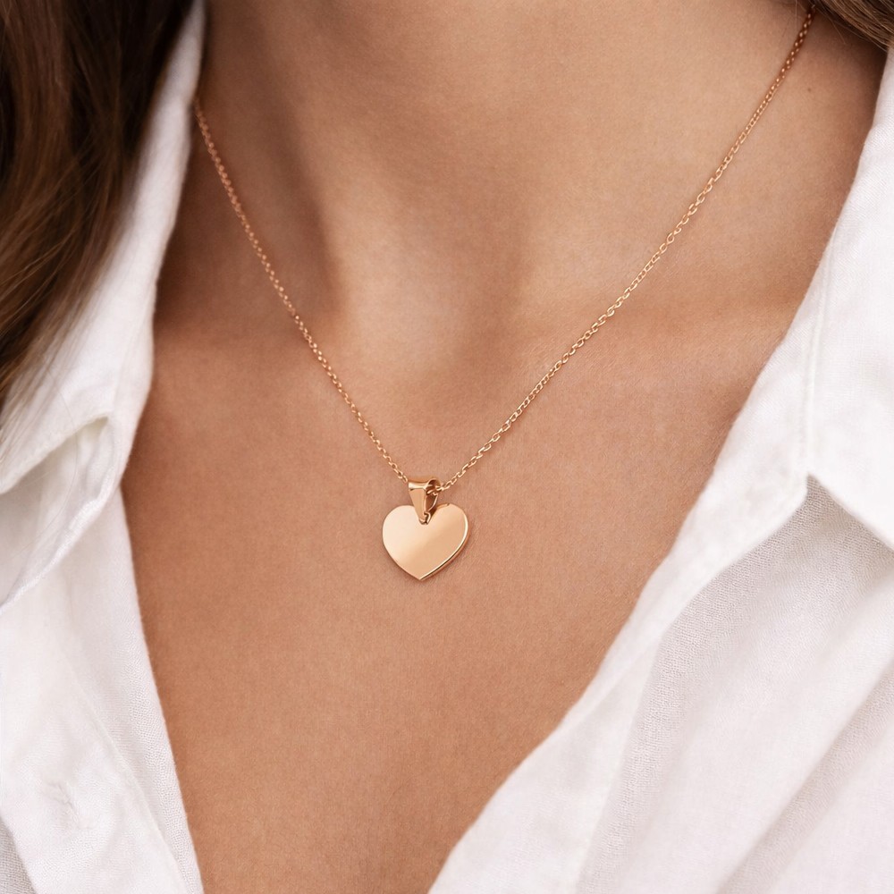 Cuore ciondolo oro rosa 18kt lucido 14x15 mm - LUSSO ITALIANO