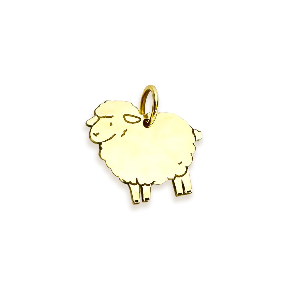 Ciondolo a forma di pecora in oro giallo