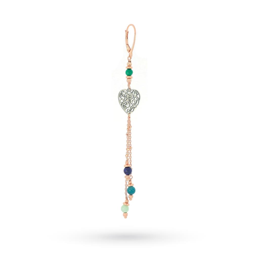 Single pendant earring with 4 colored stones - MAMAN ET SOPHIE