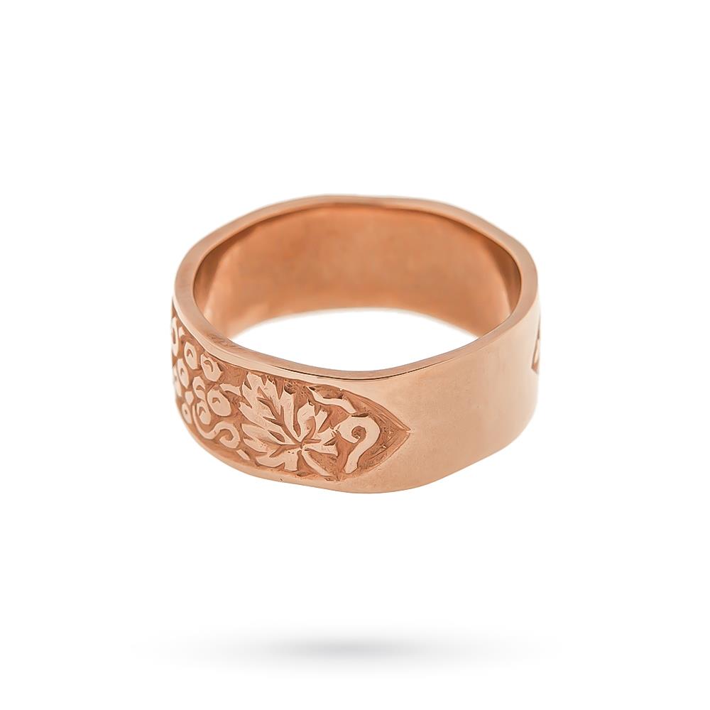 9kt rose gold grape vine leaves band ring - LUSSO ITALIANO