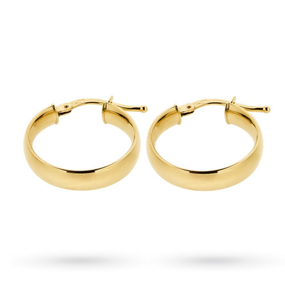 18kt yellow gold earrings with polished thick circle - UNBRANDED