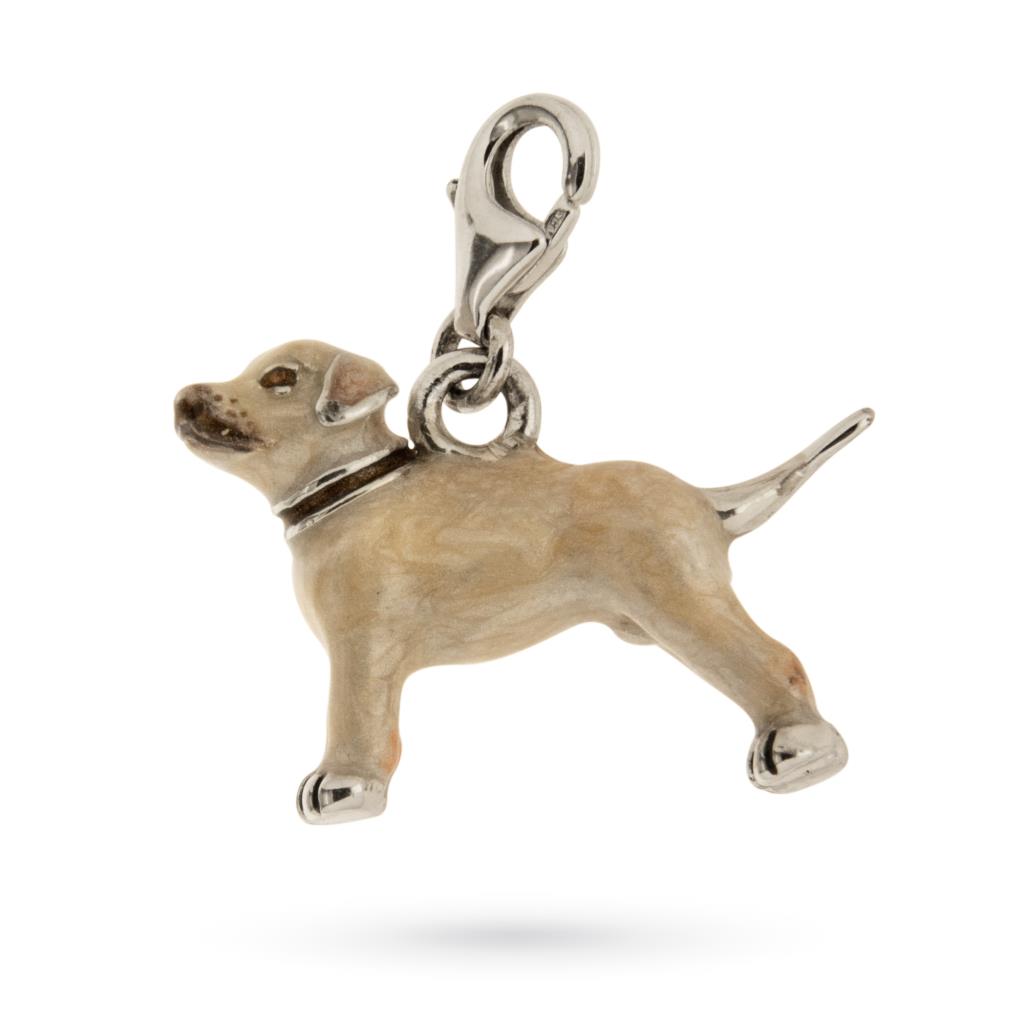 Ciondolo labrador argento e smalto - SATURNO