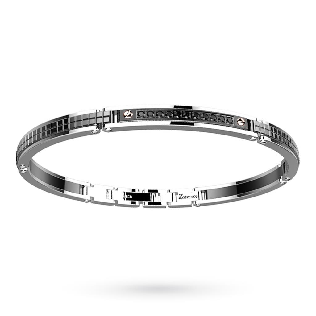 Zancan EHB165 bracelet in steel with black spinels - ZANCAN