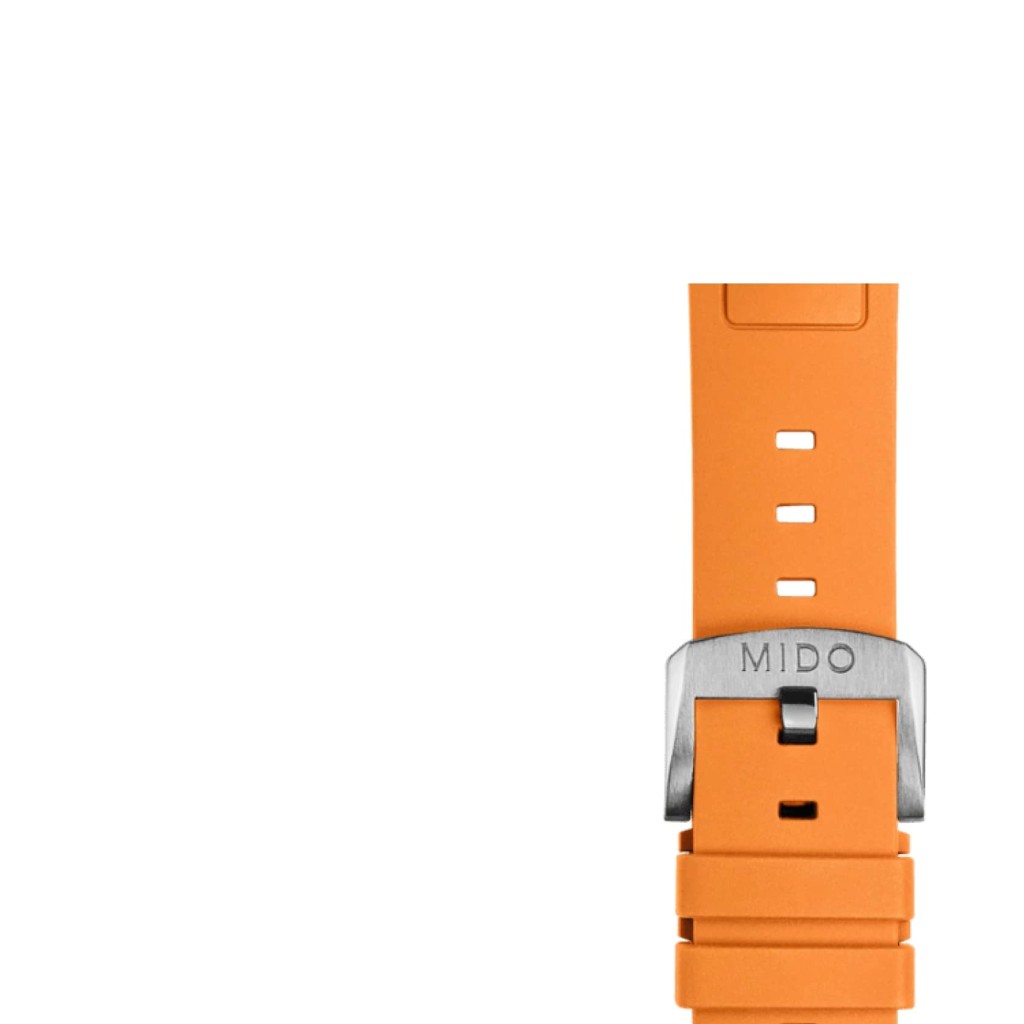  Cinturino Mido Multifort TV Big Date in gomma arancione 22 mm - MIDO