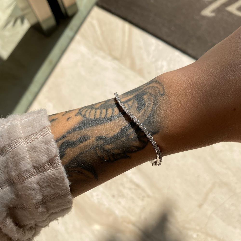  1.84ct white gold diamond tennis bracelet G VS - CICALA