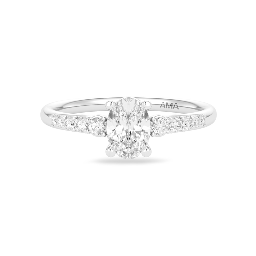  0.7 Carat Lab-Grown Oval Diamond Solitaire Ring - size 14 - AMA