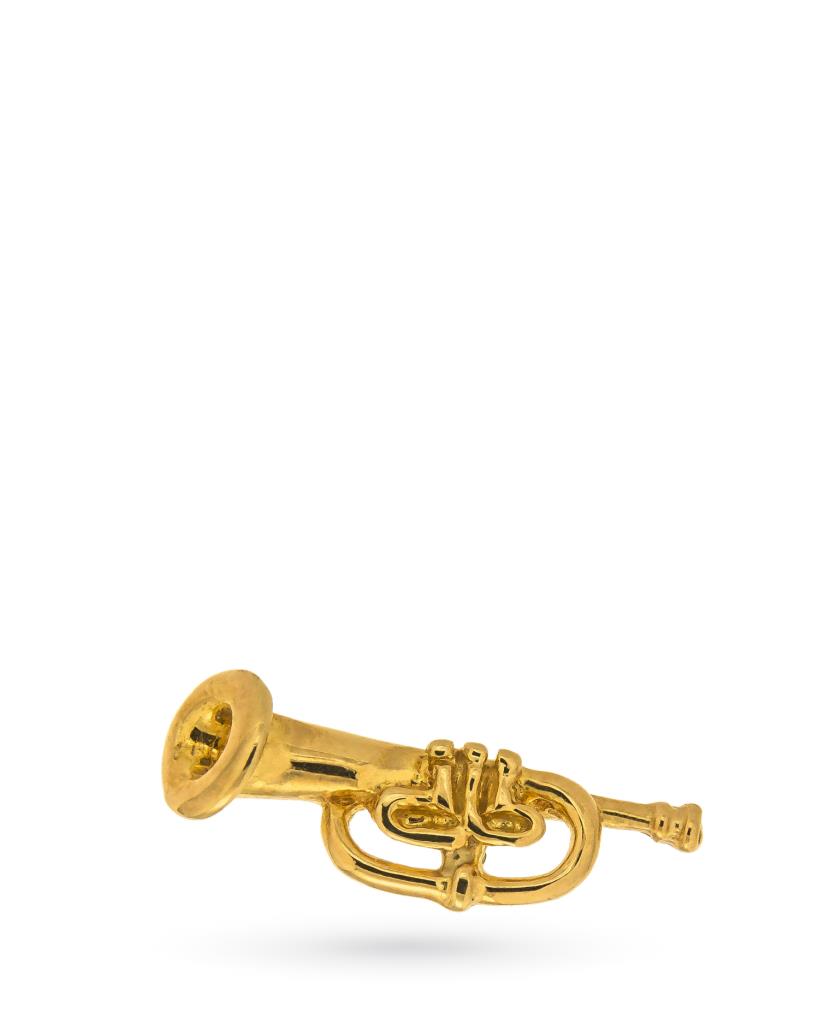 Lapel pin trumpet in 18kt yellow gold - UNBRANDED