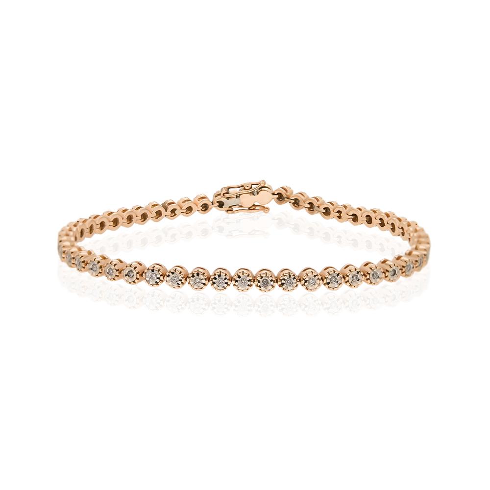 18kt rose gold tennis bracelet with diamonds ct 0,45 G VS - CICALA
