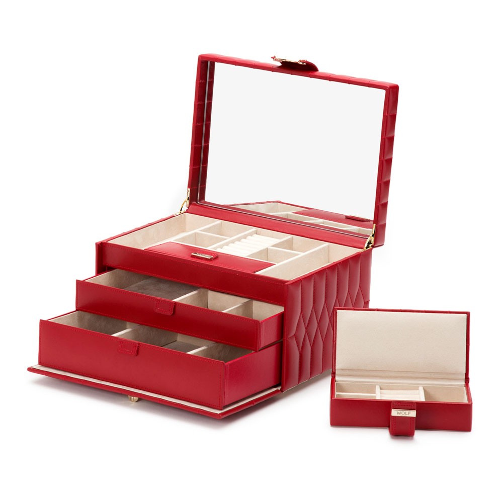  Wolf Medium Jewellery Case - Red - WOLF
