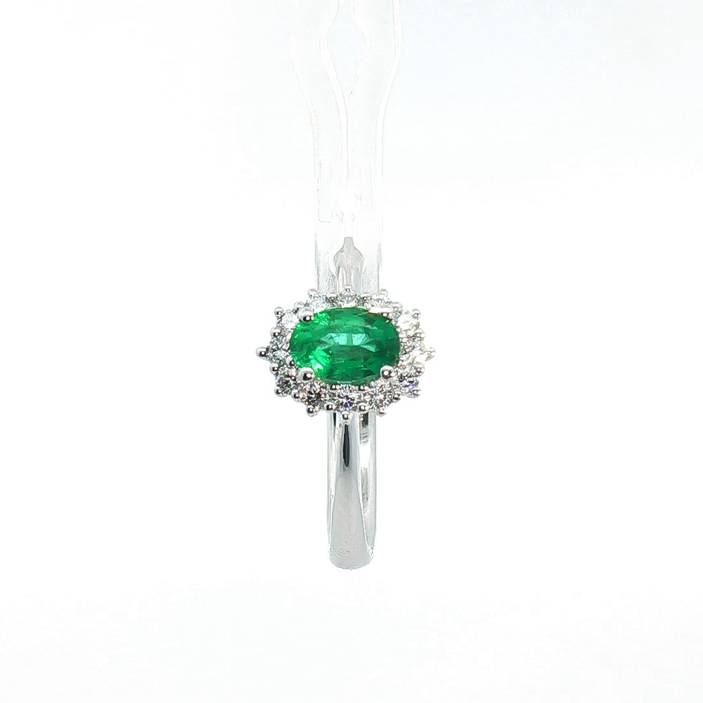  Anello smeraldo 0,50 ct e contorno 12 diamanti Mirco Visconti - MIRCO VISCONTI