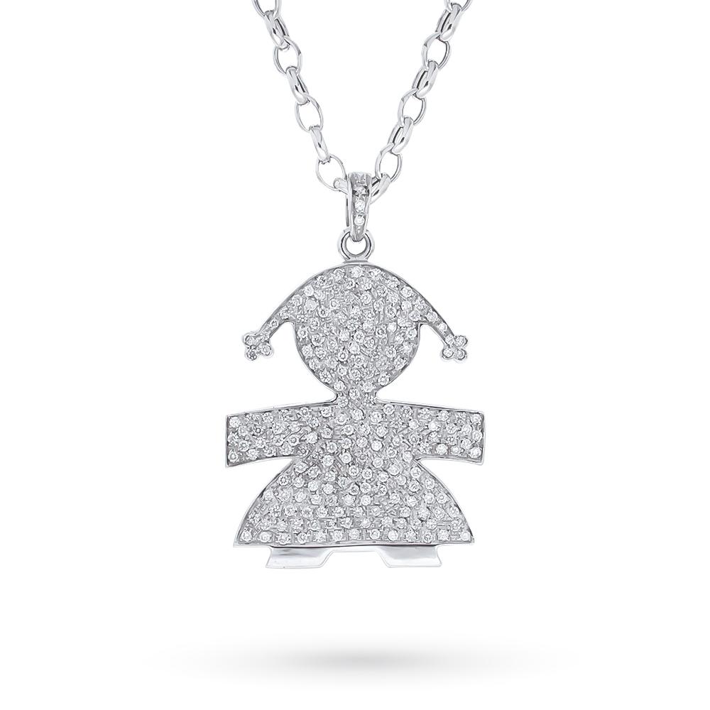 Collana leBebe LBB078 Exclusive bimba oro bianco diamanti - LE BEBE