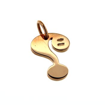  Ciondolo punto interrogativo oro rosa diamanti blu - ORO TREND