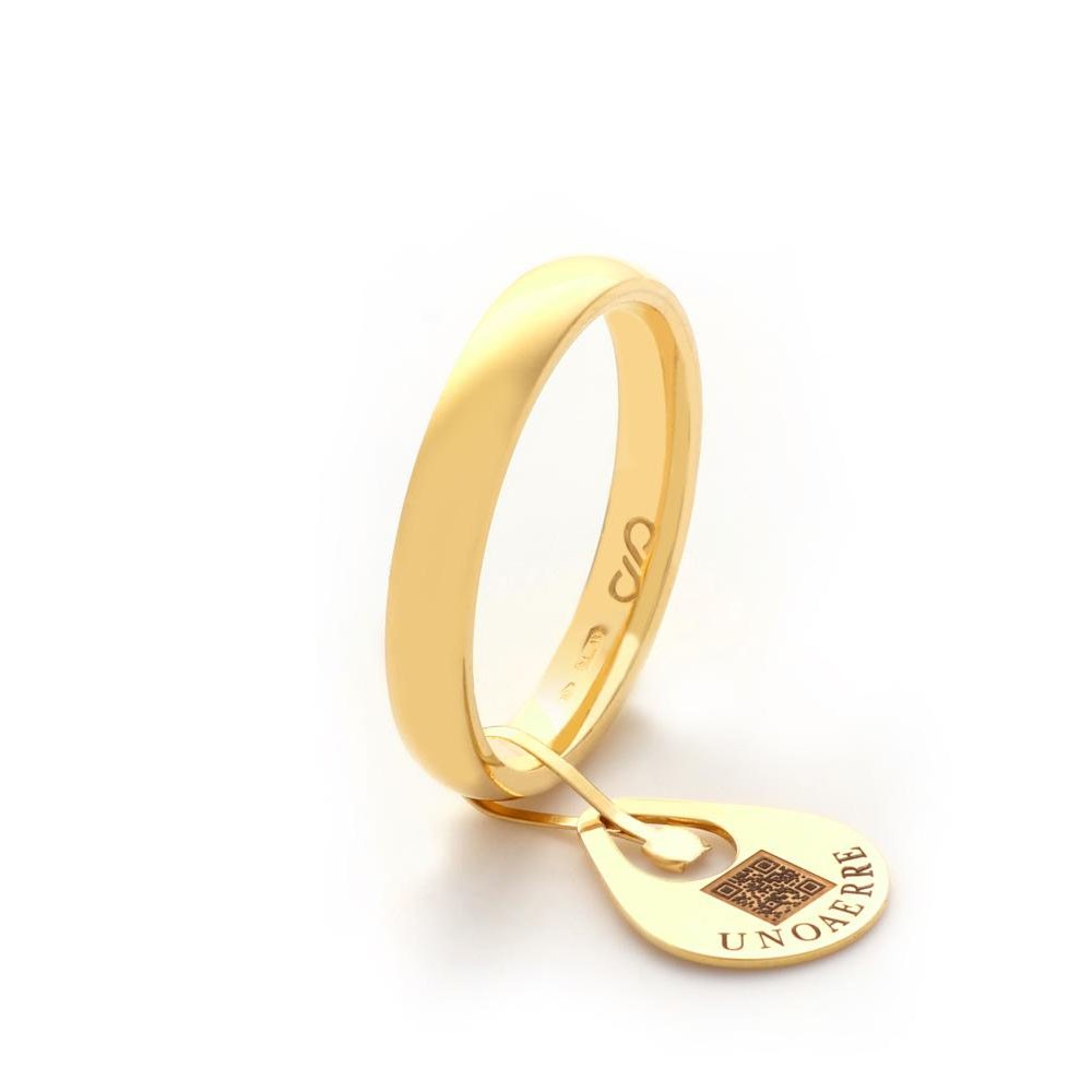 Fede nuziale Unoaerre PerSempre comoda vista frontale in oro giallo