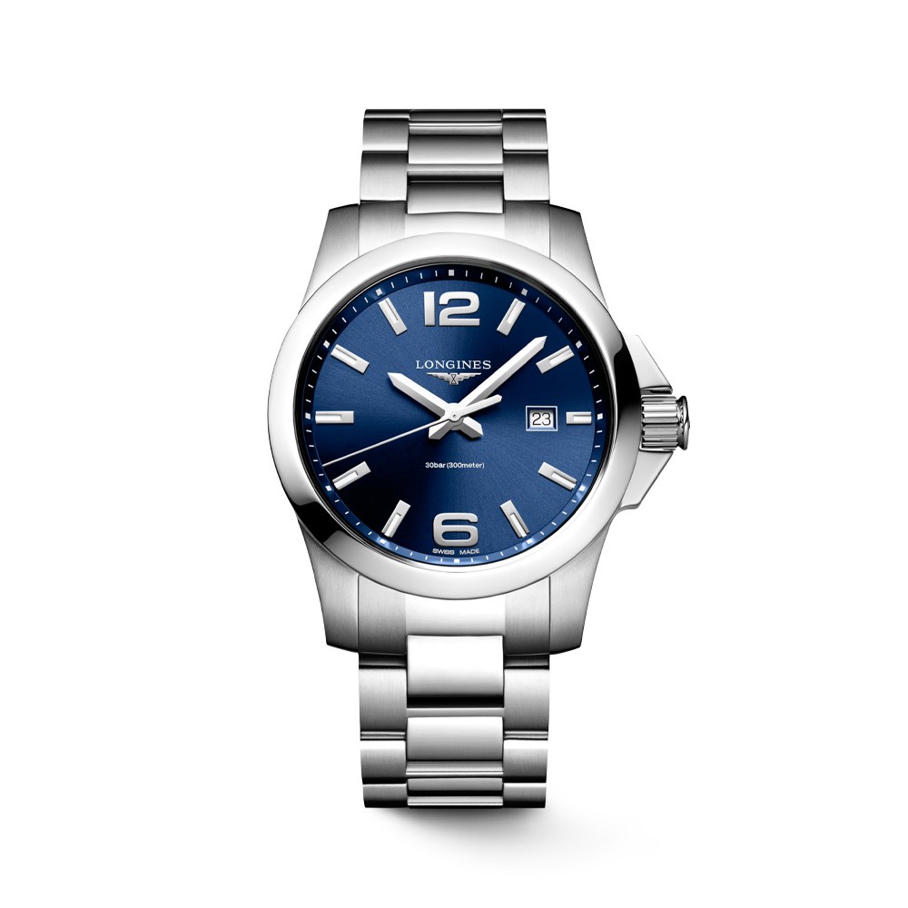 Orologio Longines conquest al quarzo quadrante blu