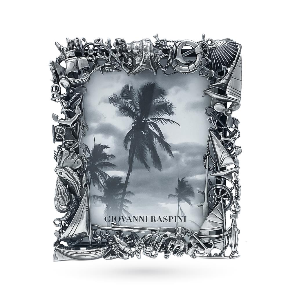Cornice portafoto argento Giovanni Raspini soggetti marini 9x11cm - GIOVANNI RASPINI