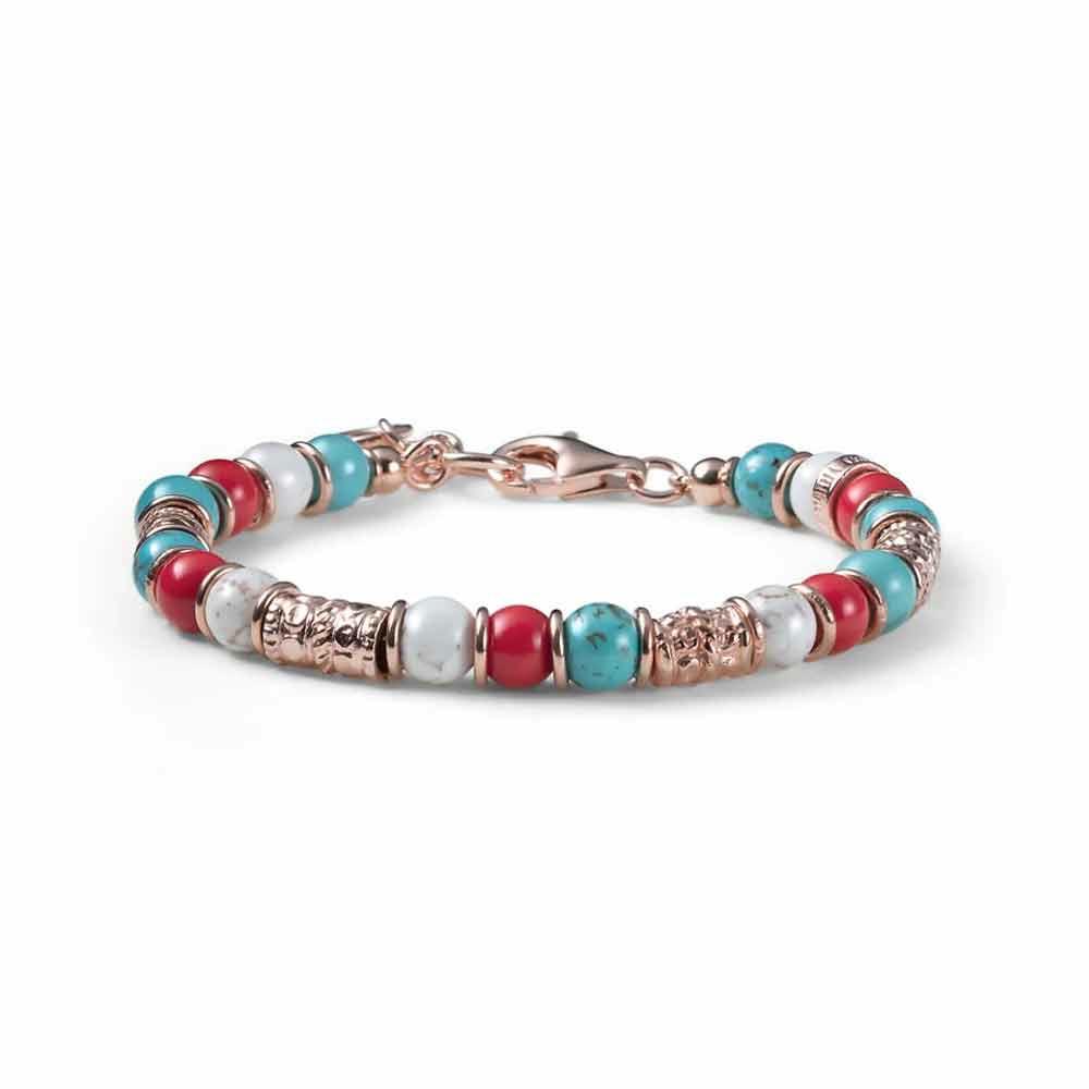 Bracciale donna Encanto argento rosa aulite corallo 16+3 cm - MARIA CRISTINA STERLING