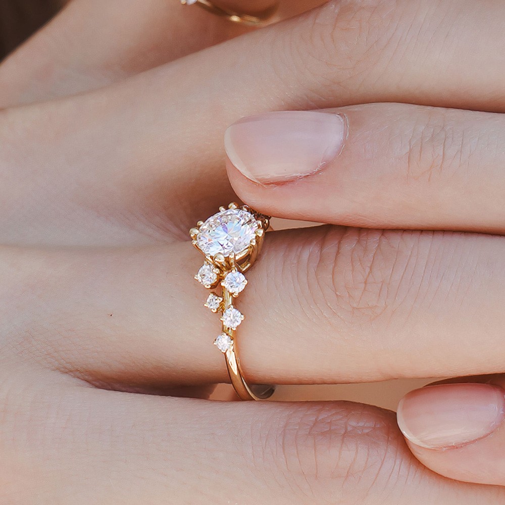 Anello oro rosa diamanti ~1,3 Carati Lab-Grown - AMA