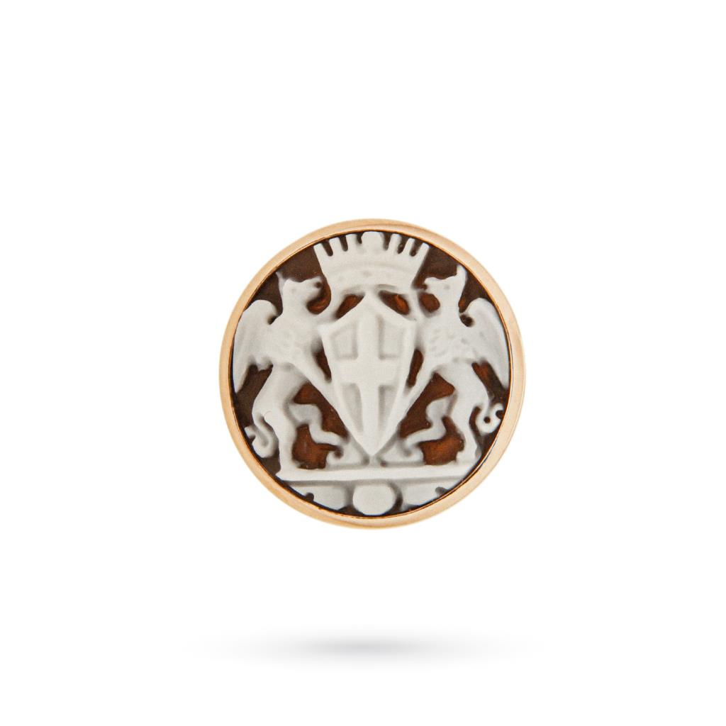  Spilla rever Genova cammeo Stemma araldico citt&agrave; - CICALA