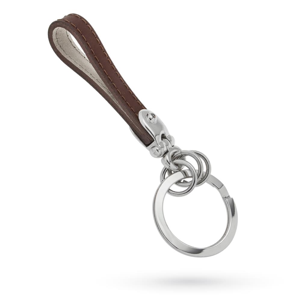 Keychain with leather and 925 silver lace - CICALA