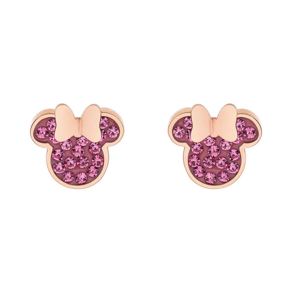 Orecchini Disney Minnie acciaio cristalli rosa - DISNEY