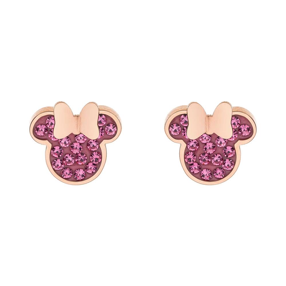 Orecchini Disney Minnie acciaio cristalli rosa - DISNEY