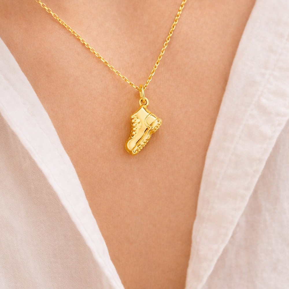 Shoe pendant polished yellow gold 15x10 mm  - LUSSO ITALIANO