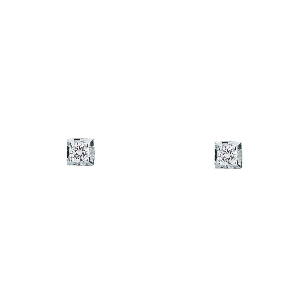 Solitaire diamond stud earrings square 0,04ct Mirco Visconti - MIRCO VISCONTI