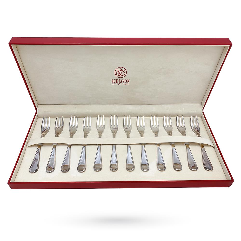  Set 12 forchette dolce argento stile inglese - SCHIAVON