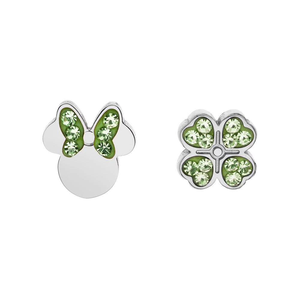 Hypoallergenic earrings Minnie steel green crystals - DISNEY
