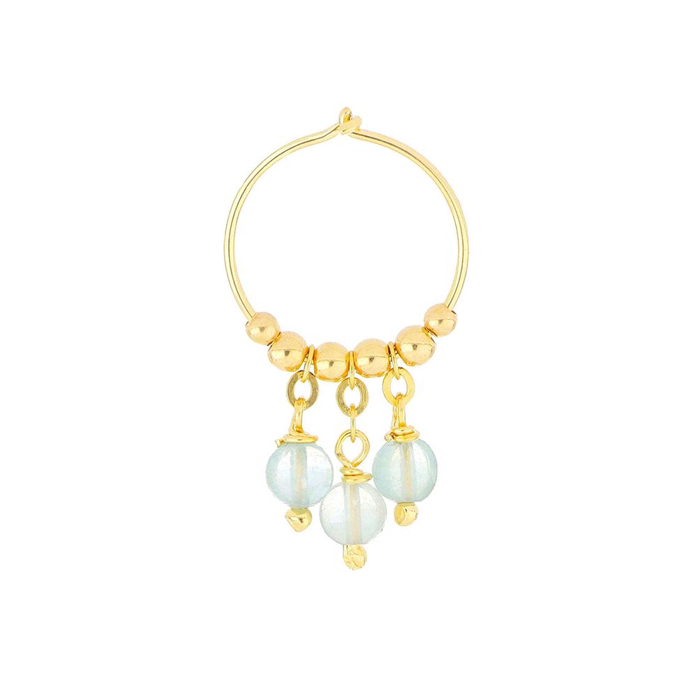 Acquamarine Mini Hoop Earring - MAMAN ET SOPHIE